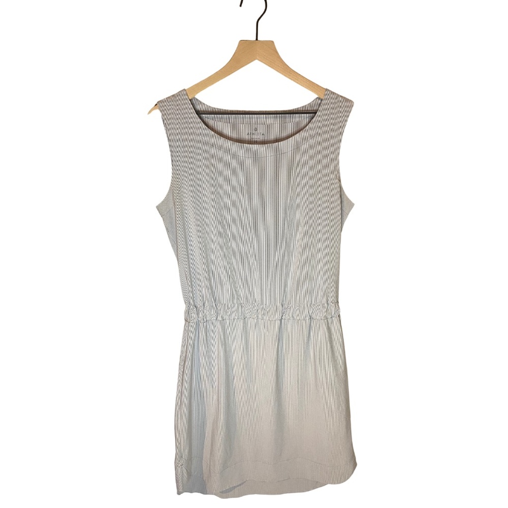 Athleta Gray Stripped Midi Dress